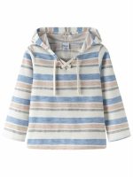 Felpa con cappuccio bambino Newness Kids - felpa con cappuccio fantasia rigata in cotone e lino, bambino 3-9 anni