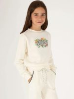 Felpa girocollo ragazza Girl Felpa girocollo bambina in cotone con ricamo Surf tropicale - Bennie Kids (4-12 anni)