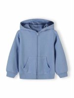 Felpa zip con cappuccio bimba MINOTI - Felpa con zip e cappuccio in cotone stretch, bambina 3 mesi -3 anni