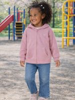 Felpa zip con cappuccio bimba MINOTI - Felpa con zip e cappuccio in cotone stretch, bambina 3 mesi -3 anni