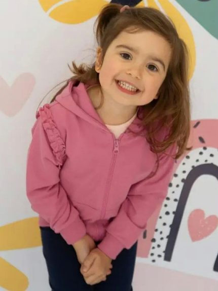 Felpa zip con cappuccio bimba Felpa zippata bimba con cappuccio - Bennie Kids (6-36 mesi)