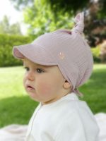 Foulard in mussola con visiera neonata Sunny Foulard con visiera neonata in mussola Sunny