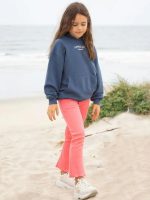 Leggings ragazza Wave Leggings bambina a zampa in cotone elasticizzato a costine - Bennie Kids