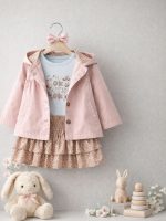 Parka bimba Ativo Kids 6/36 mesi - Parka bimba con cappuccio e allacciatura a bottoni