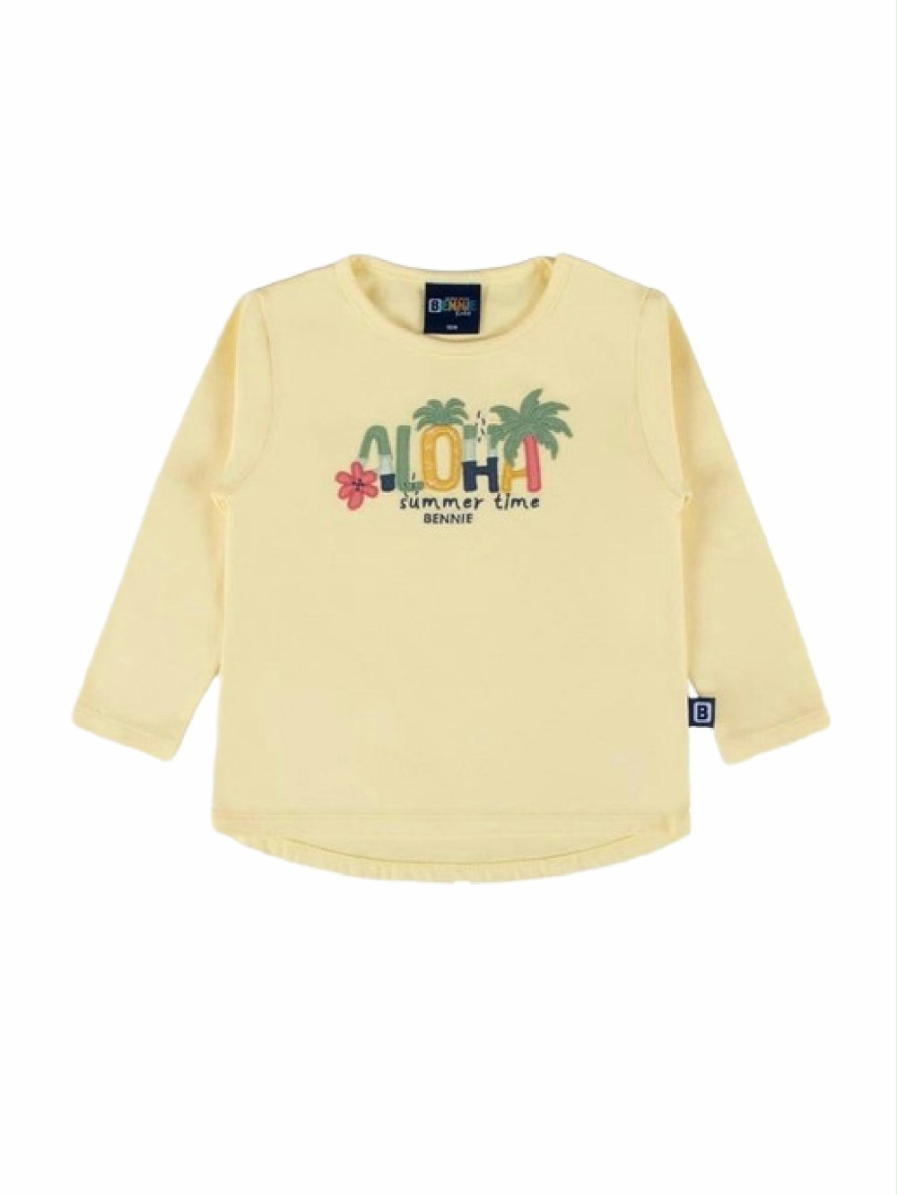 T-shirt m/lunga bimba CAM3727 00 T-shirt m/lunga bimba T-shirt manica lunga bimba in cotone con ricamo Aloha - Bennie Kids