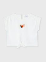 T-shirt manica corta bimba Ativo Kids 6/36 mesi - T-shirt bimba in cotone stretch con applicazioni tricot