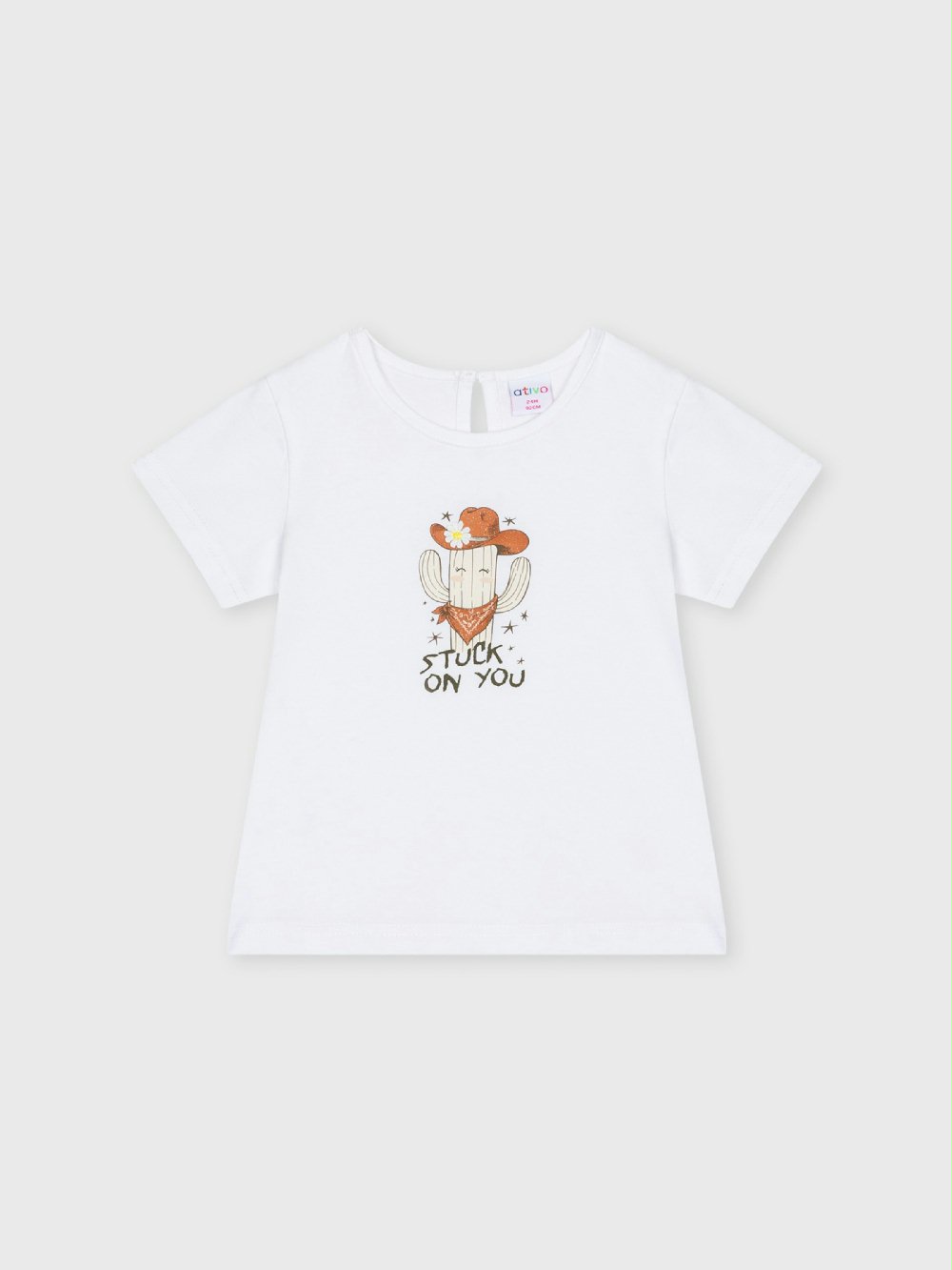T-shirt manica corta bimba ND8692 00 T-shirt manica corta bimba Ativo Kids 6/36 mesi - T-shirt bimba in cotone stretch con stampa cactus