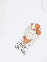 T-shirt manica corta bimba Ativo Kids 6/36 mesi - T-shirt bimba in cotone stretch con stampa cactus