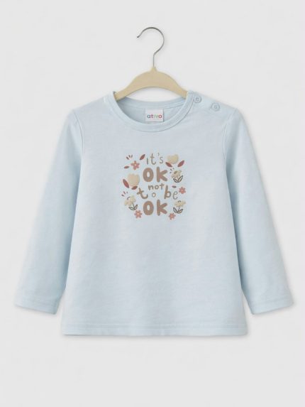 T-shirt manica lunga bimba Ativo Kids 6/36 mesi - T-shirt bimba in cotone elasticizzato a manica lunga