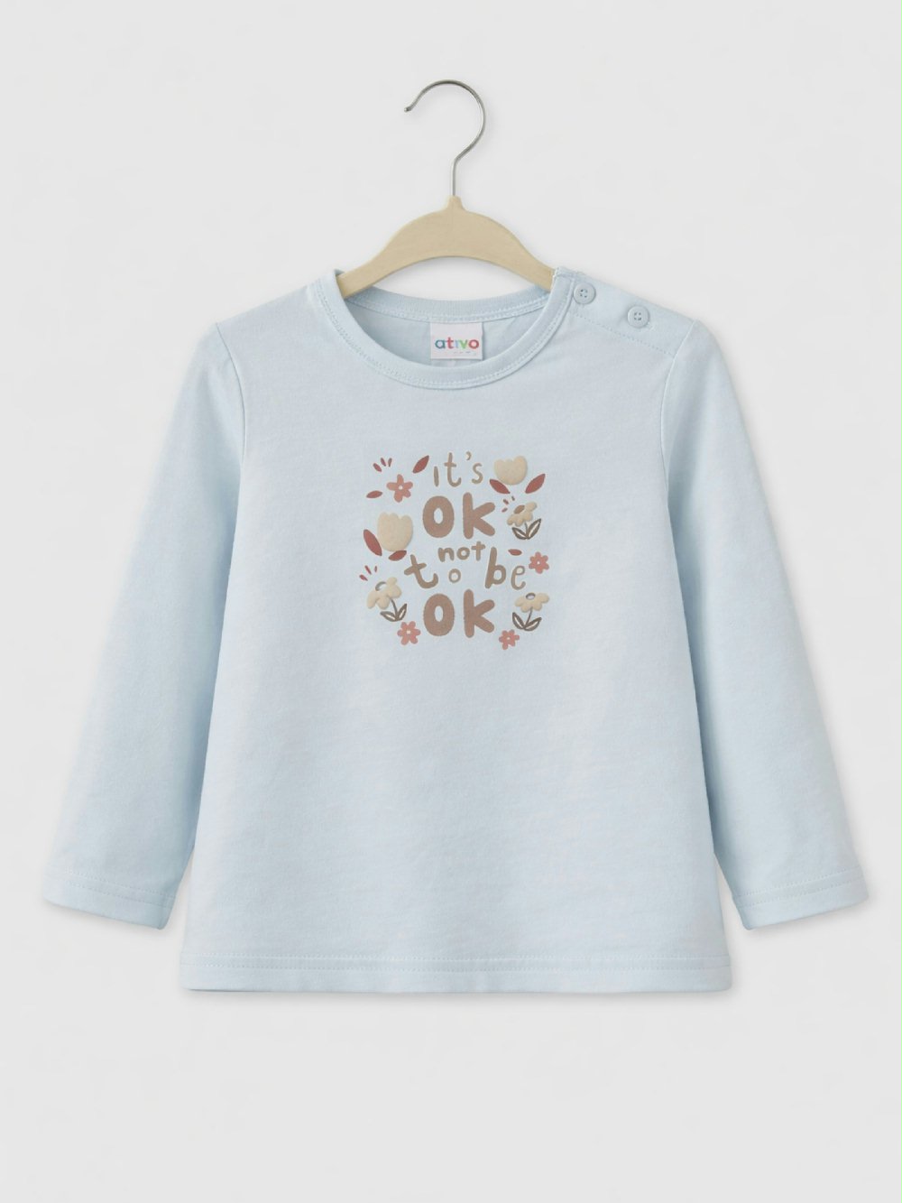 T-shirt manica lunga bimba C8450 00 T-shirt manica lunga bimba Ativo Kids 6/36 mesi - T-shirt bimba in cotone elasticizzato a manica lunga