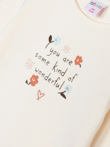 T-shirt manica lunga bimba Ativo Kids 6/36 mesi - T-shirt bimba in cotone elasticizzato a manica lunga