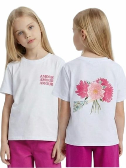 T-shirt manica corta bambina Mini Mignon Paris - t-shirt in jersey stretch a manica corta, bambina/ragazza 4-14 anni