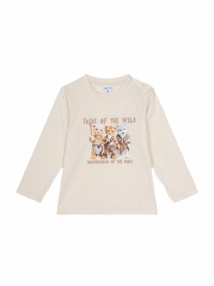 T-shirt manica lunga bimbo Ativo Kids 6/36 mesi - T-shirt stampata a manica lunga in cotone stretch