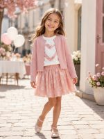 Completo Gonna, T-shirt, Cardigan