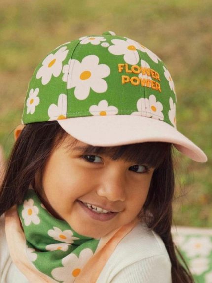 Cappellino con Visiera FlowerPower Chamaye - Cappellino Flower Power - Fantasia fiori bambina in cotone premium