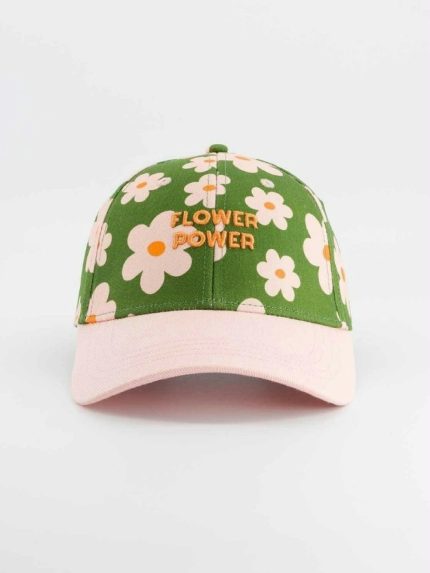Cappellino con Visiera FlowerPower Chamaye - Cappellino Flower Power - Fantasia fiori bambina in cotone premium