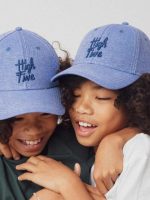 Cappellino con Visiera High Five Chamaye - Cappellino bambino High Five denim blu