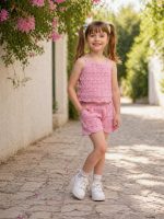 Completo due pezzi tricot bimba Minoti 6/36 mesi - Completo bambina in tricot elasticizzato