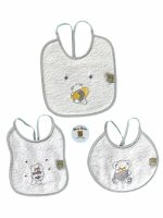 Set bavaglini ricamati neonato Set 3 Bavaglini Neonato Noty Baby - 100% Cotone - Made in Portogallo