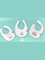 Set bavaglini ricamati neonato Set 3 Bavaglini Ricamati per Neonato - Noty Baby 100% Cotone - Made in Portogallo