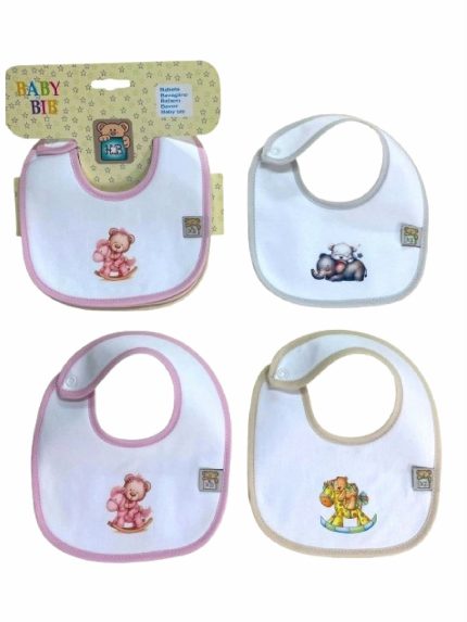Set bavaglini stampati neonata Set 3 Bavaglini Neonata Noty Baby 100% Cotone Made in Portogallo