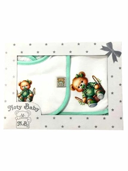 Set regalo neonata Set Regalo Neonata Noty Baby con Telo Multiuso 60×60 cm e Bavaglino - 100% Cotone