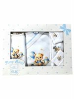 Set regalo neonato Set Corredino Nascita Neonato Noty Baby - 4 Pezzi 100% Cotone con Body, Cappellino, Bavaglino e Guantini