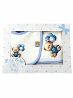 Set regalo neonato Set Regalo Neonato Noty Baby con Telo Multiuso 60×60 cm e Bavaglino - 100% Cotone