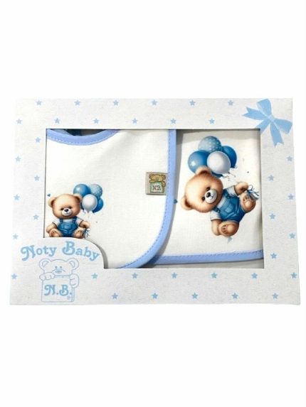 Set regalo neonato Set Regalo Neonato Noty Baby con Telo Multiuso 60×60 cm e Bavaglino - 100% Cotone