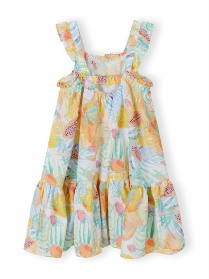 Abito fantasia bambina Minoti 3/10 anni - Abito fantasia tropicale bambina 100% cotone