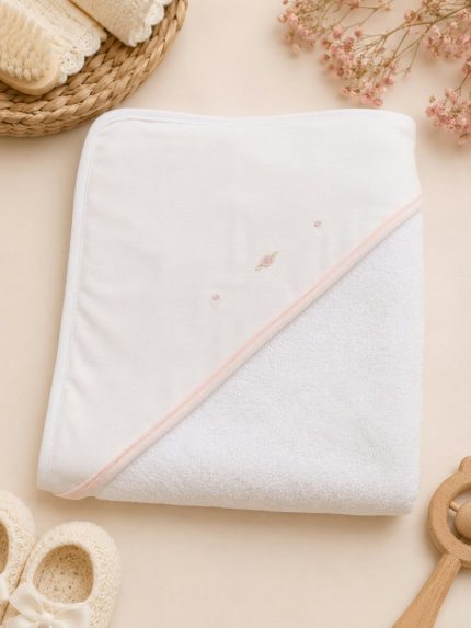Asciugamano spugna Aurora Asciugamano spugna neonata con ricamo a mano - Teto e Tatta Made in Italy