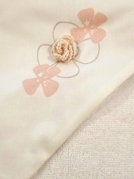 Asciugamano spugna Petali di Seta Quadrato spugna neonata in cotone naturale con decoro tricot - Teto&Tatta Lista Nascita Idea Regalo Corredino