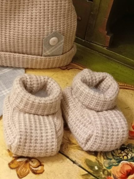 Babbuccia neonato Nocciolino Babbucce neonato in maglia morbida e calda - Teto&Tatta Made in Italy Nursery Lista Nascita Nascita Lui Idea Regalo Corredino