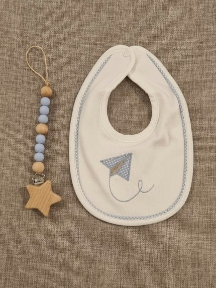 Bavetta neonato Bebè Bavetta Neonato in Cotone 100% - Stile Delicato e Made in Italy Nursery Lista Nascita Idea Regalo Corredino