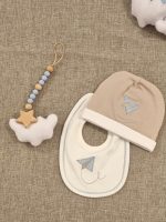 Bavetta neonato Bebè Bavetta Neonato in Cotone 100% - Stile Delicato e Made in Italy Nursery Lista Nascita Idea Regalo Corredino
