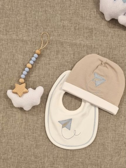 Bavetta neonato Bebè Bavetta Neonato in Cotone 100% - Stile Delicato e Made in Italy Nursery Lista Nascita Idea Regalo Corredino
