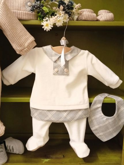 Bavetta neonato Nocciolino Bavetta elegante in cotone per neonato con fodera piquet - stile raffinato Made in Italy Nursery Lista Nascita Nascita Lui Idea Regalo Corredino