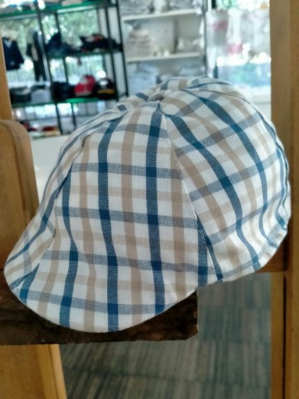 Berretto neonato Orsetto Berretto tessuto a quadri, 100% cotone. Made in Italy Accessori Cerimonia