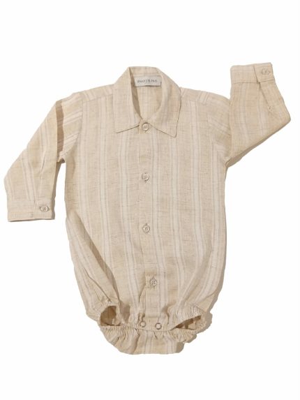 Camicia body neonato Body Camicia Viscosa e Lino per Neonato - Eleganza Naturale di EMANUEL PRIS Made in Italy