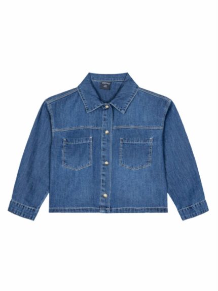 Camicia jeans bimba Ativo Kids 6/36 mesi - Camicia denim in cotone leggero con bottoni e vita elasticizzata