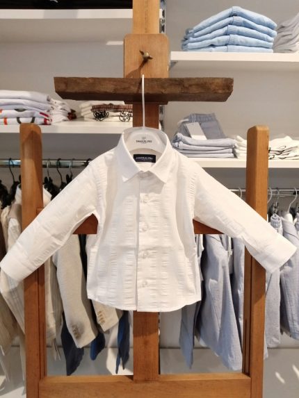 Camicia manica lunga Camicia da Battesimo per Neonato - Tessuti Naturali e Sartorialità Italiana - Emanuel Pris Made in Italy Abito da Battesimo Cerimonia Neonato
