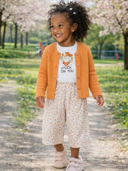 Cardigan bimba Ativo Kids 6/36 mesi - Cardigan in cotone traforato