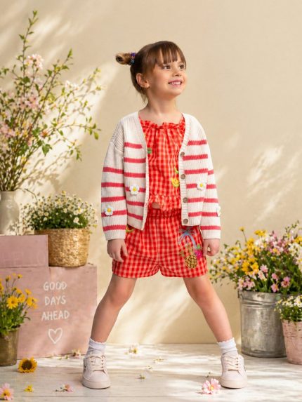 Cardigan tricot bambina Minoti 3/7 anni - Cardigan tricot bambina tricot - 100%