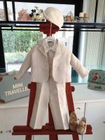 Completo 3 pezzi neonato Completo Neonato Panna - Eleganza Italiana per Occasioni Speciali Made in Italy Abito da Battesimo Completo Cerimonia Neonato