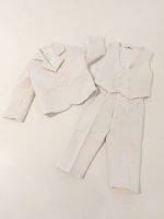 Completo 3 pezzi neonato Completo Neonato Panna - Eleganza Italiana per Occasioni Speciali Made in Italy Abito da Battesimo Completo Cerimonia Neonato