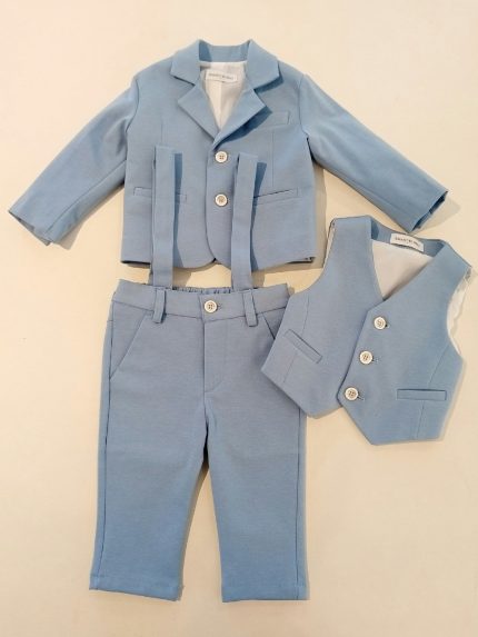 Completo 3 pezzi neonato Completo Neonato Avio - Eleganza e Raffinatezza per il Battesimo Made in Italy Abito da Battesimo Completo Cerimonia Neonato