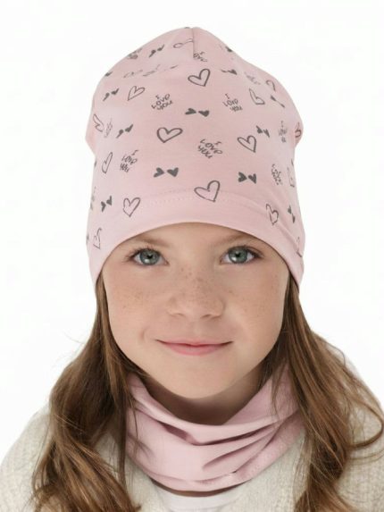Completo cappellino e scaldacollo bambina Lovena Set primavera bambina berretto e scaldacollo Lovena