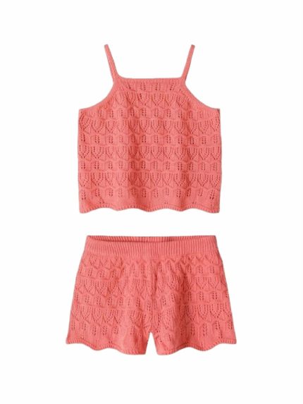 Completo due pezzi bambina Minoti 3/7 anni - Completo bambina in tricot di cotone elasticizzato
