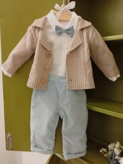 Completo due pezzi Dolci Coccole Completo neonato 2 pezzi Teto&Tatta: body camicia e pantalone velluto, Made in Italy Made in Italy Nascita Lui