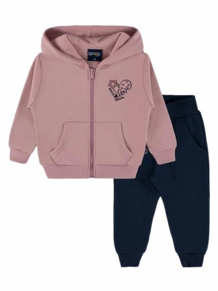 Completo due pezzi felpa bimba Love in Bloom Bennie Kids - Completo Bimba Felpa con Zip e Cappuccio + Jog Pants in 100% Cotone Invernale, 6-36 mesi Comfort